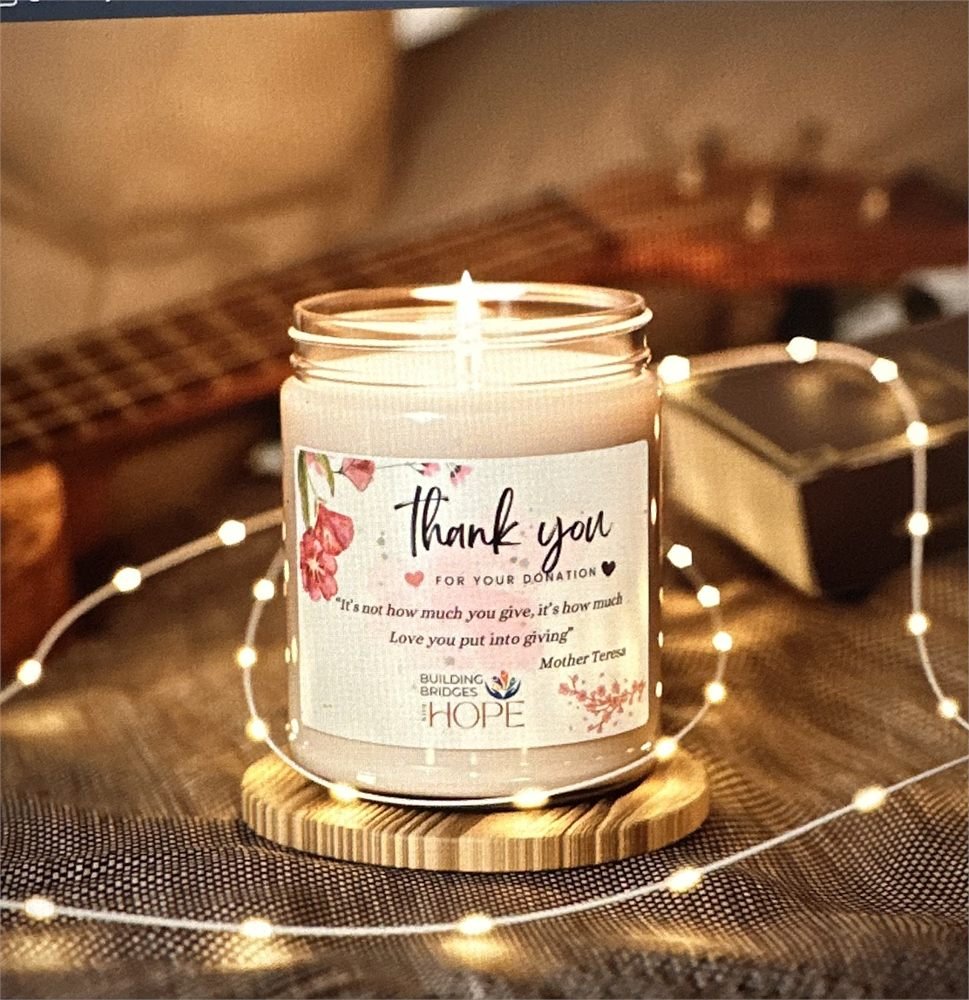 Building Bridges with Hope — Gift candle label