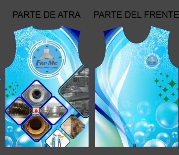 Fer Mc Exhaust Hood Cleaning — Crew shirt layout, front and back