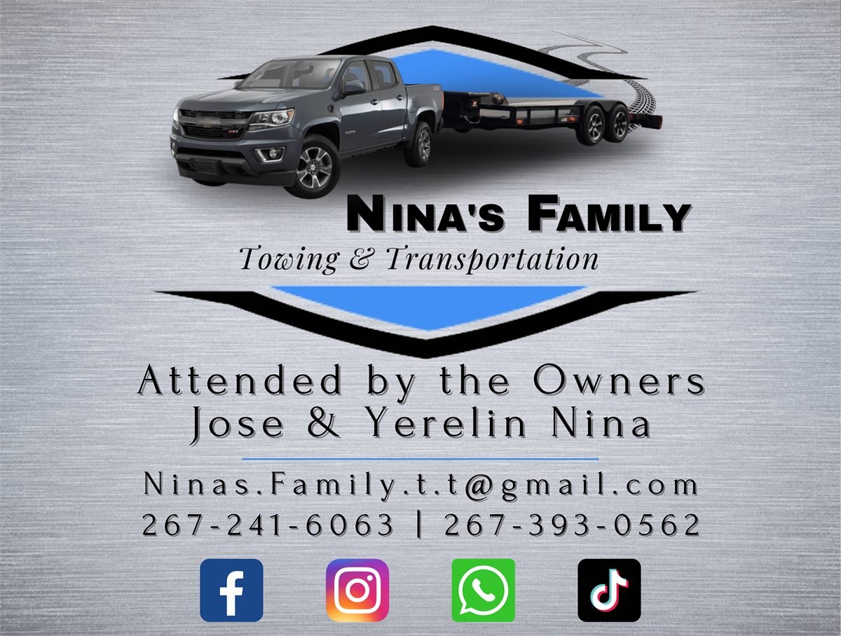 Nina's Family Towing — 11×8 in car-door magnet