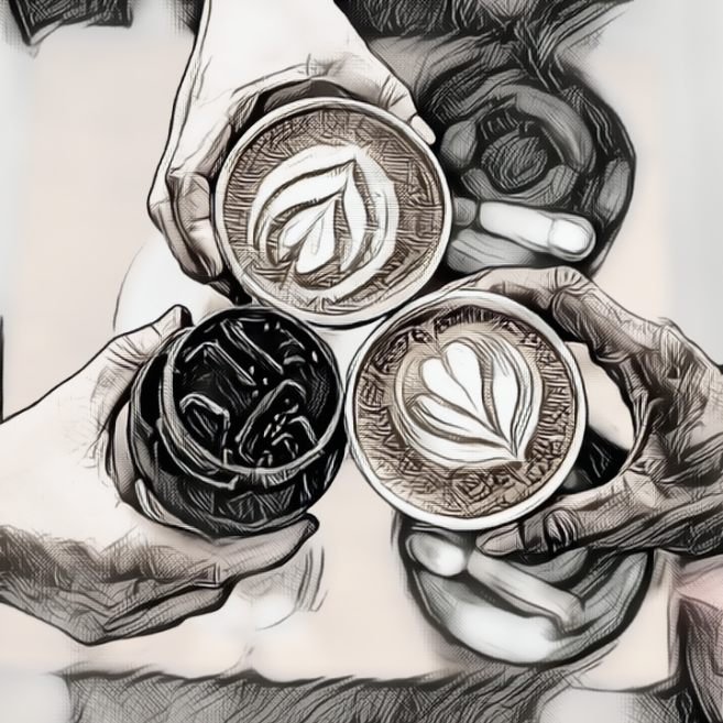 Pura Vida Java — Illustrated coffee artwork — line edition