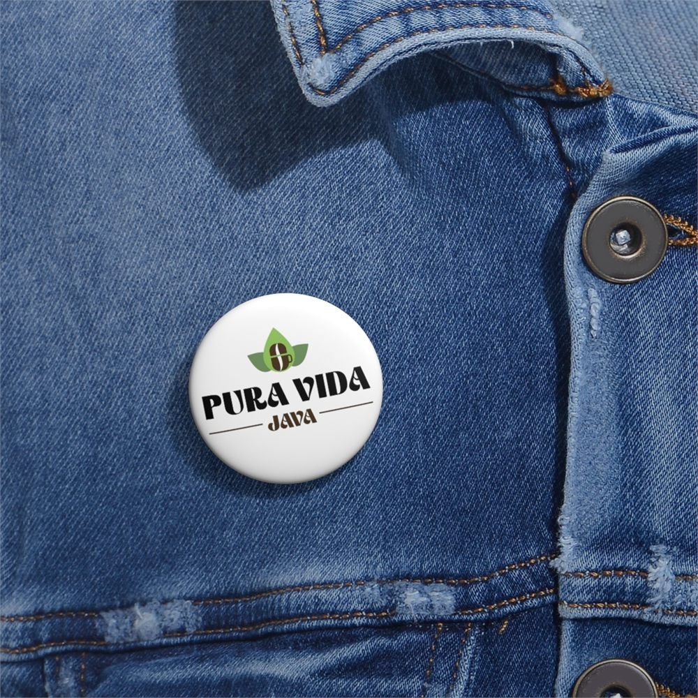Button pin on denim